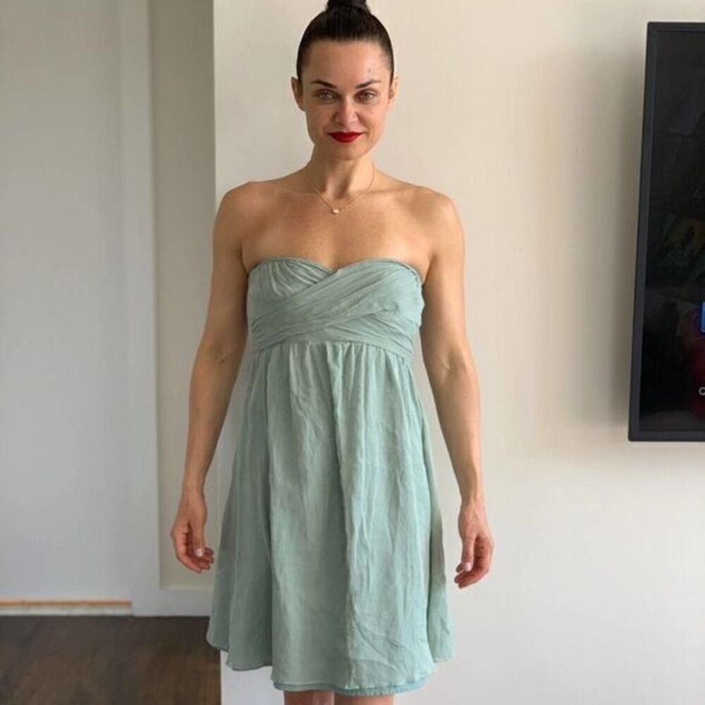 J.CREW EUC Chiffon Mint Color Tube Dress US 8P